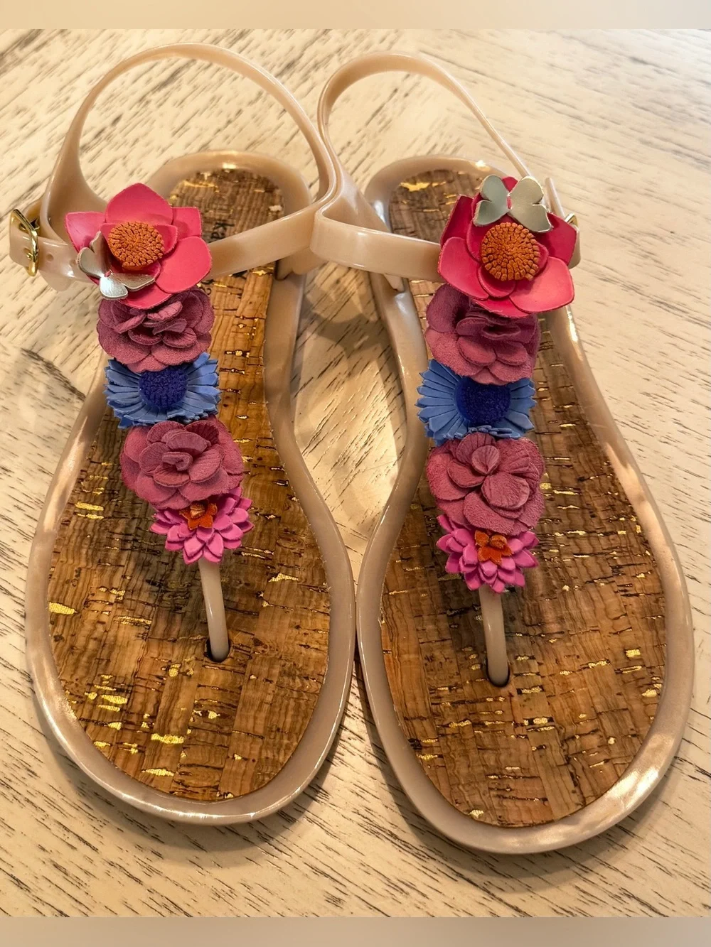 Kate Spade Fatema Floral Jelly Thong Sandals Floral Size 7